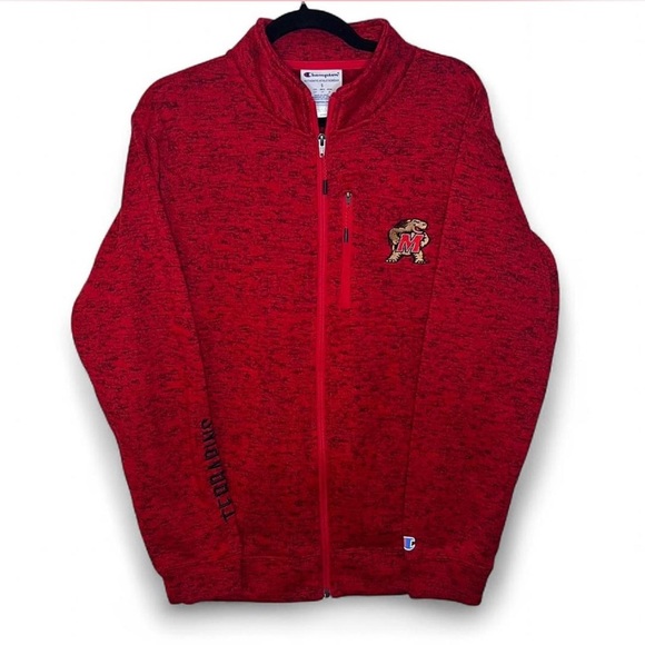 Champion Maryland Terrapins Zip-Up Jacket Red Small Embroidered Logo - Picture 1 of 7